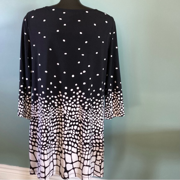 ALFANI Black and white tunic/mini dress size L - Picture 3 of 10
